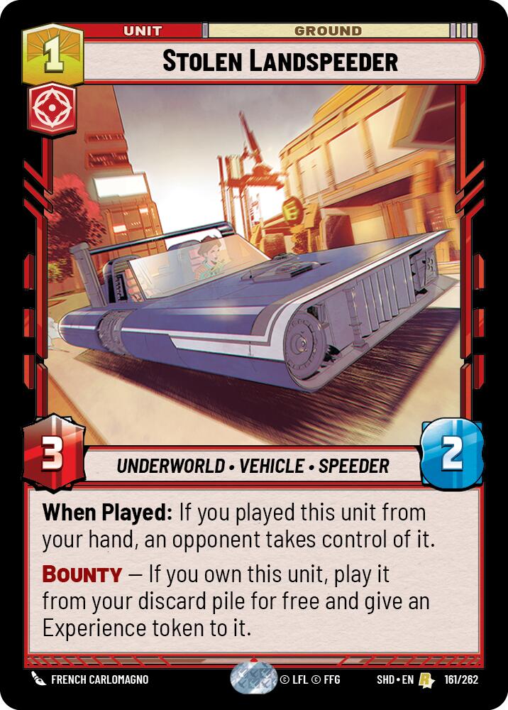 Stolen Landspeeder (161/262) (161/262) [Shadows of the Galaxy] | Cards and Coasters CA