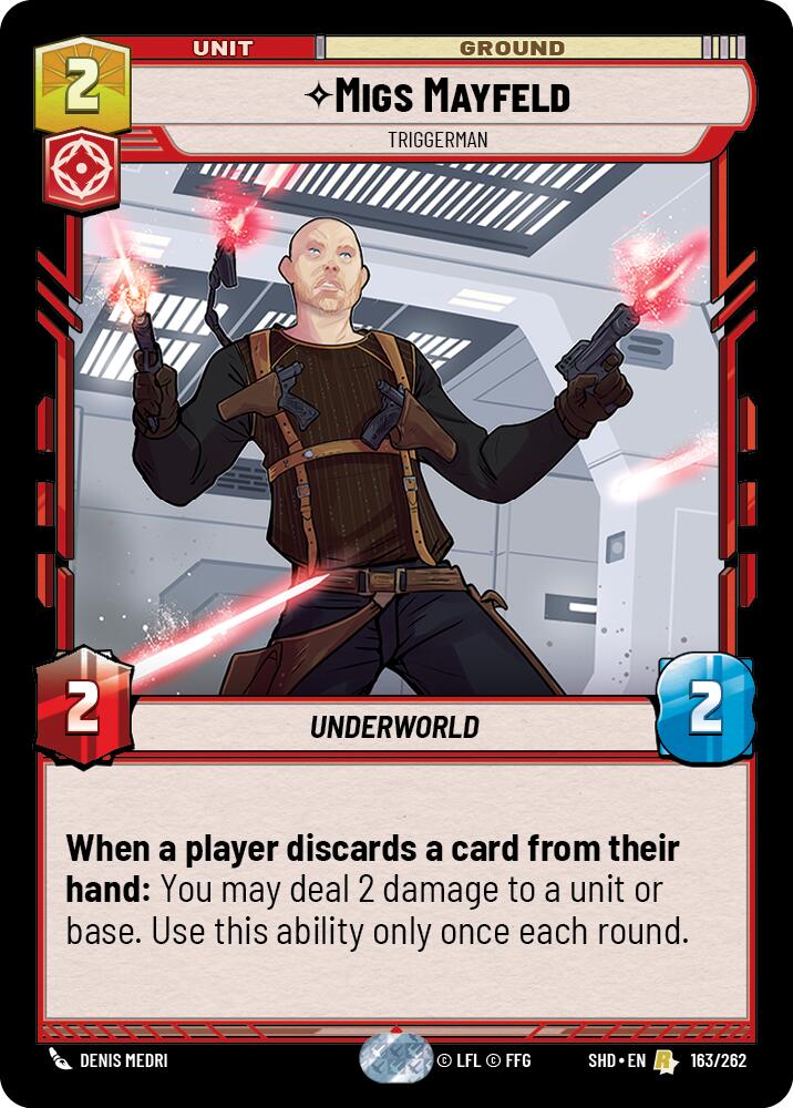 Migs Mayfeld - Triggerman (163/262) (163/262) [Shadows of the Galaxy] | Cards and Coasters CA