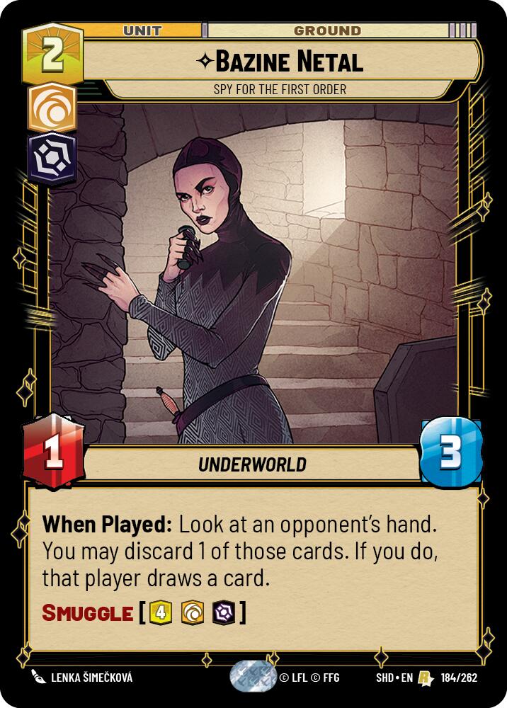 Bazine Netal - Spy for the First Order (184/262) (184/262) [Shadows of the Galaxy] | Cards and Coasters CA