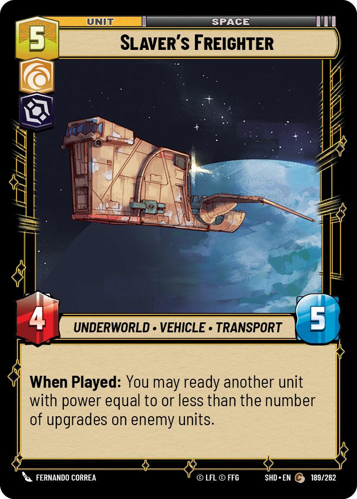 Slaver's Freighter (189/262) (189/262) [Shadows of the Galaxy] | Cards and Coasters CA