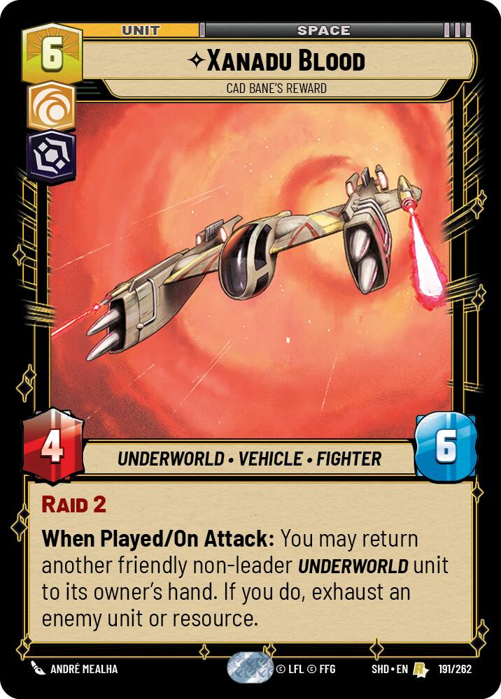 Xanadu Blood - Cad Bane's Reward (191/262) (191/262) [Shadows of the Galaxy] | Cards and Coasters CA