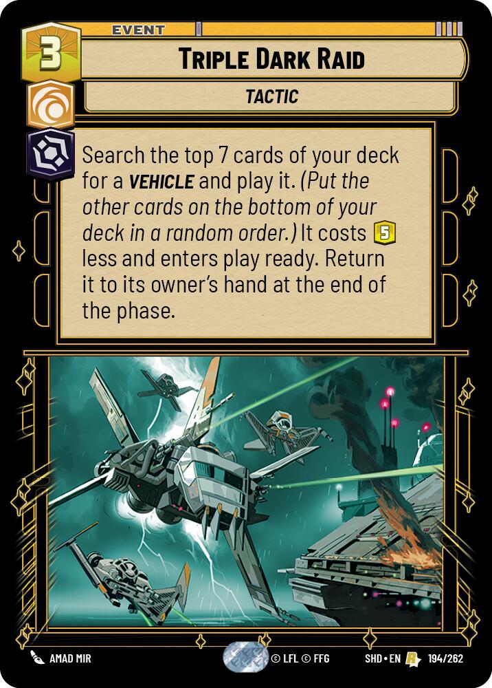 Triple Dark Raid (194/262) (194/262) [Shadows of the Galaxy] | Cards and Coasters CA