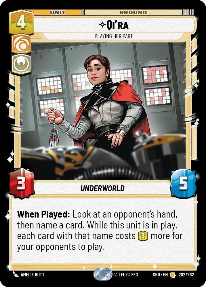 Qi'ra - Playing Her Part (202/262) (202/262) [Shadows of the Galaxy] | Cards and Coasters CA