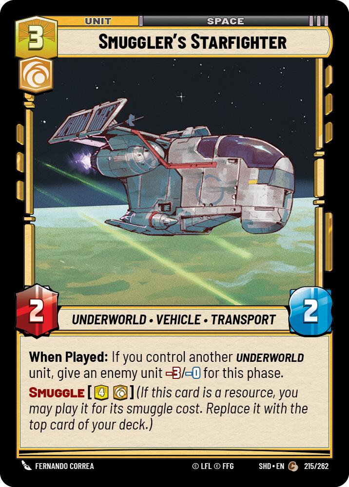 Smuggler's Starfighter (215/262) (215/262) [Shadows of the Galaxy] | Cards and Coasters CA
