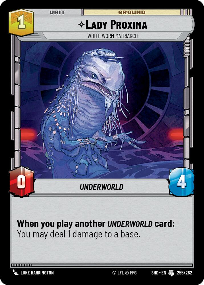Lady Proxima - White Worm Matriarch (255/262) (255/262) [Shadows of the Galaxy] | Cards and Coasters CA