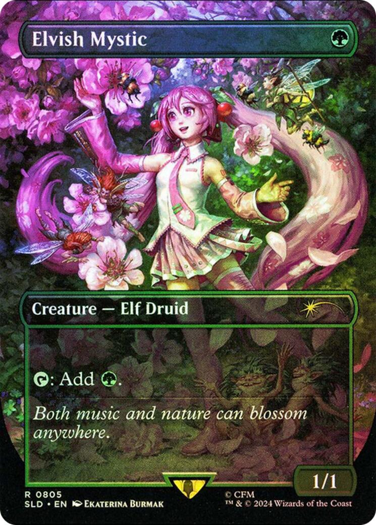 Elvish Mystic (0805 - Japanese Rainbow Foil) [Secret Lair Drop Series] | Cards and Coasters CA