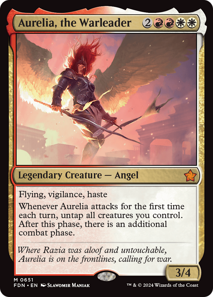 Aurelia, the Warleader [Foundations] | Cards and Coasters CA