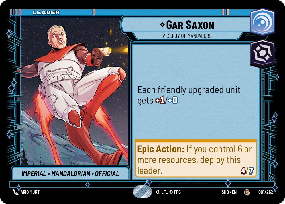 Gar Saxon - Viceroy of Mandalore (001/262) (001/262) [Shadows of the Galaxy] | Cards and Coasters CA