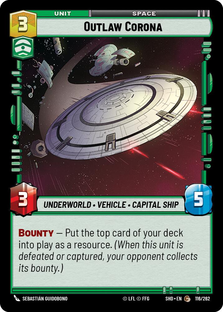 Outlaw Corona (116/262) (116/262) [Shadows of the Galaxy] | Cards and Coasters CA
