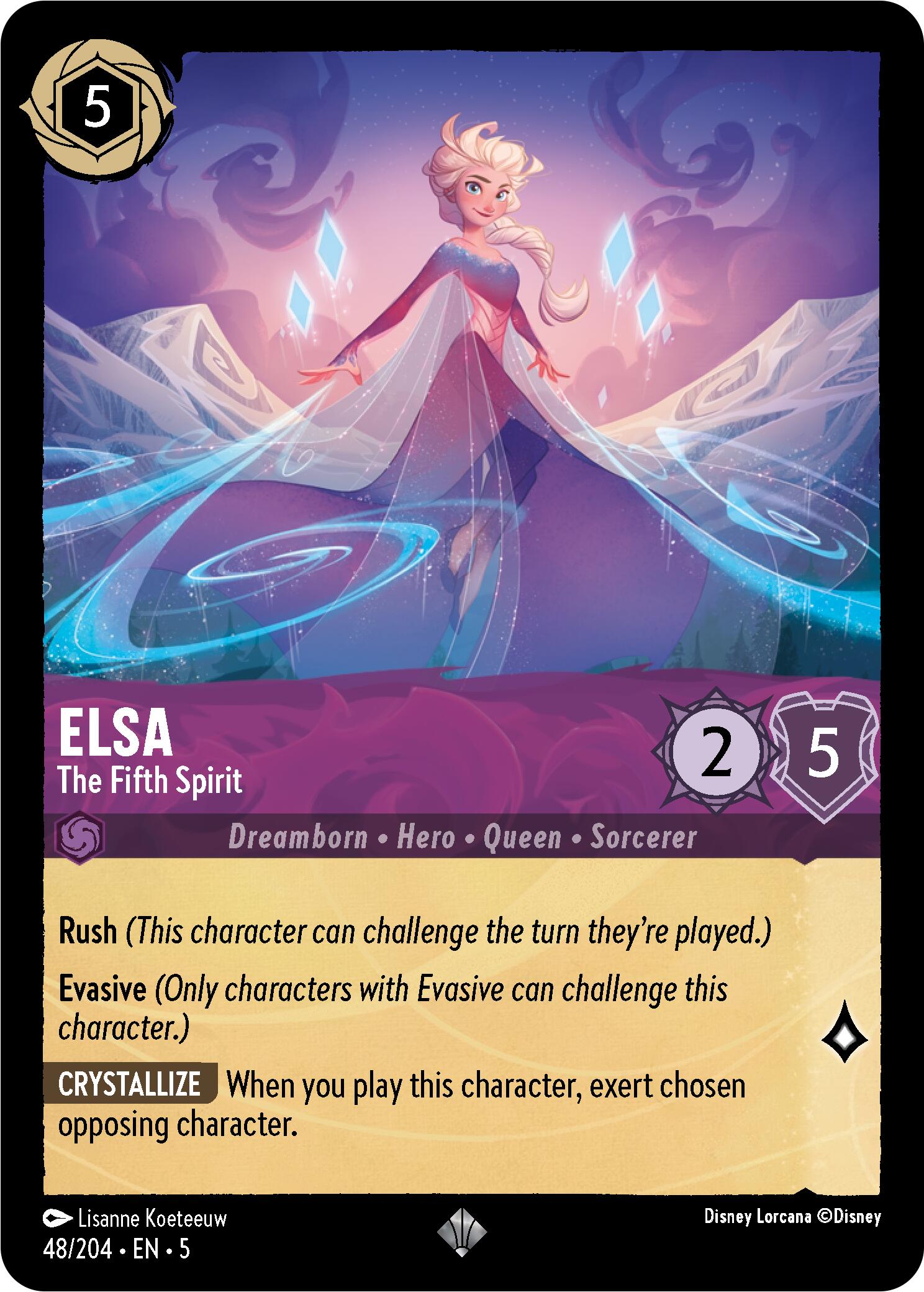 Elsa - The Fifth Spirit (48/204) [Shimmering Skies] | Cards and Coasters CA