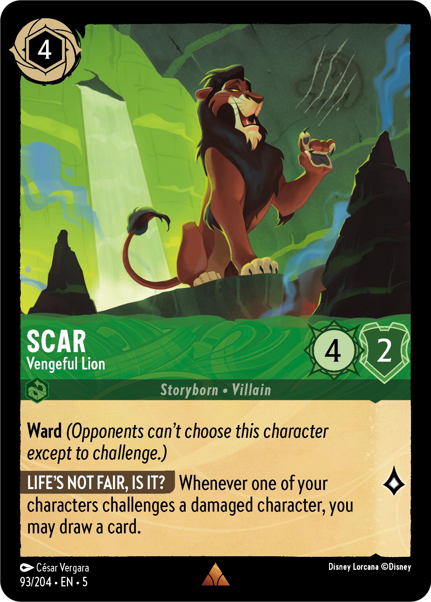 Scar - Vengeful Lion (93/204) [Shimmering Skies] | Cards and Coasters CA