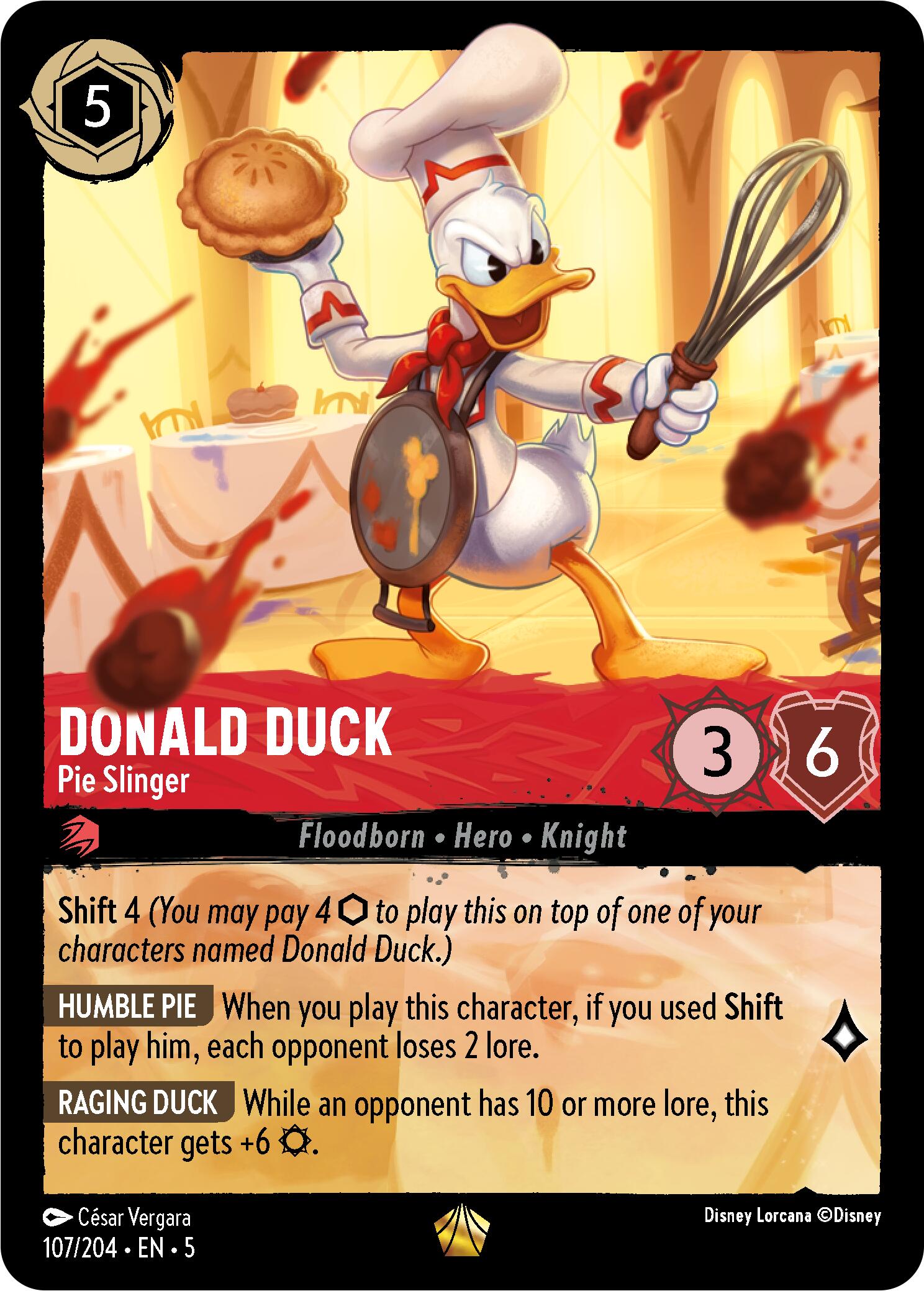 Donald Duck - Pie Slinger (107/204) [Shimmering Skies] | Cards and Coasters CA