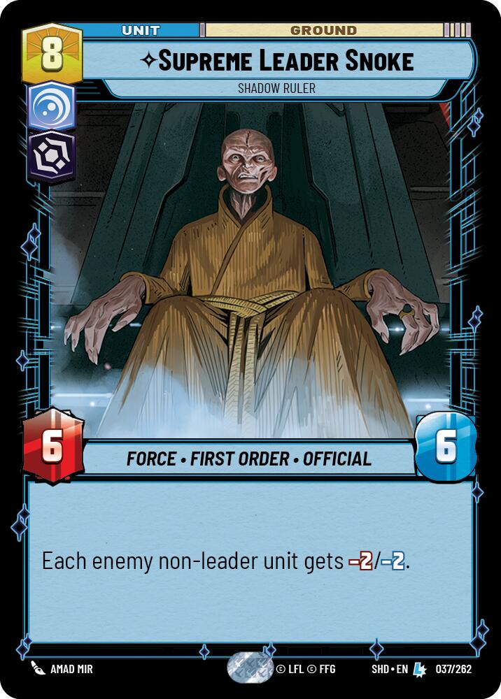 Supreme Leader Snoke - Shadow Ruler (037/262) (037/262) [Shadows of the Galaxy] | Cards and Coasters CA