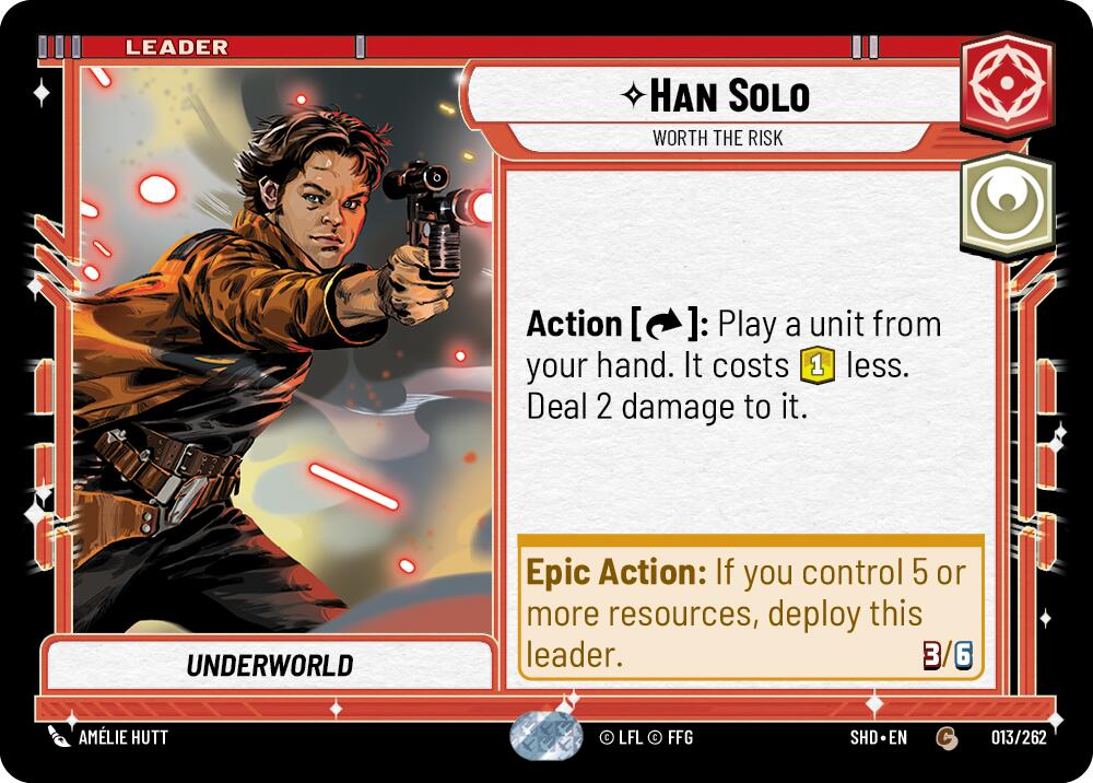 Han Solo - Worth the Risk (013/262) (013/262) [Shadows of the Galaxy] | Cards and Coasters CA