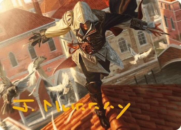 Ezio, Blade of Vengeance Art Card (Gold-Stamped Signature) [Assassin's Creed Art Series] | Cards and Coasters CA