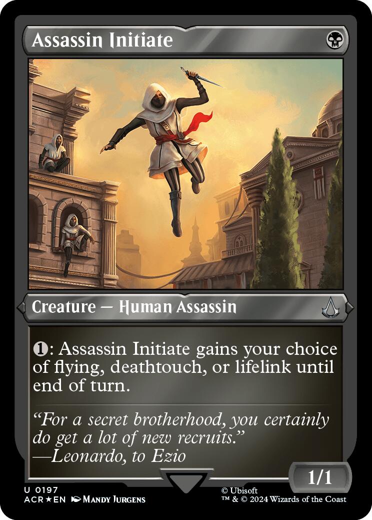 Assassin Initiate (Foil Etched) [Assassin's Creed] | Cards and Coasters CA