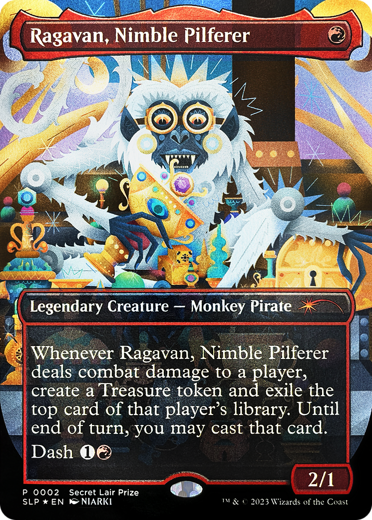 Ragavan, Nimble Pilferer (Borderless) [Secret Lair Showdown] | Cards and Coasters CA