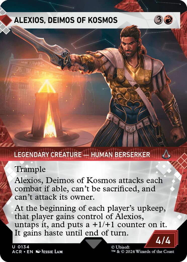 Alexios, Deimos of Kosmos (Showcase) [Assassin's Creed] | Cards and Coasters CA
