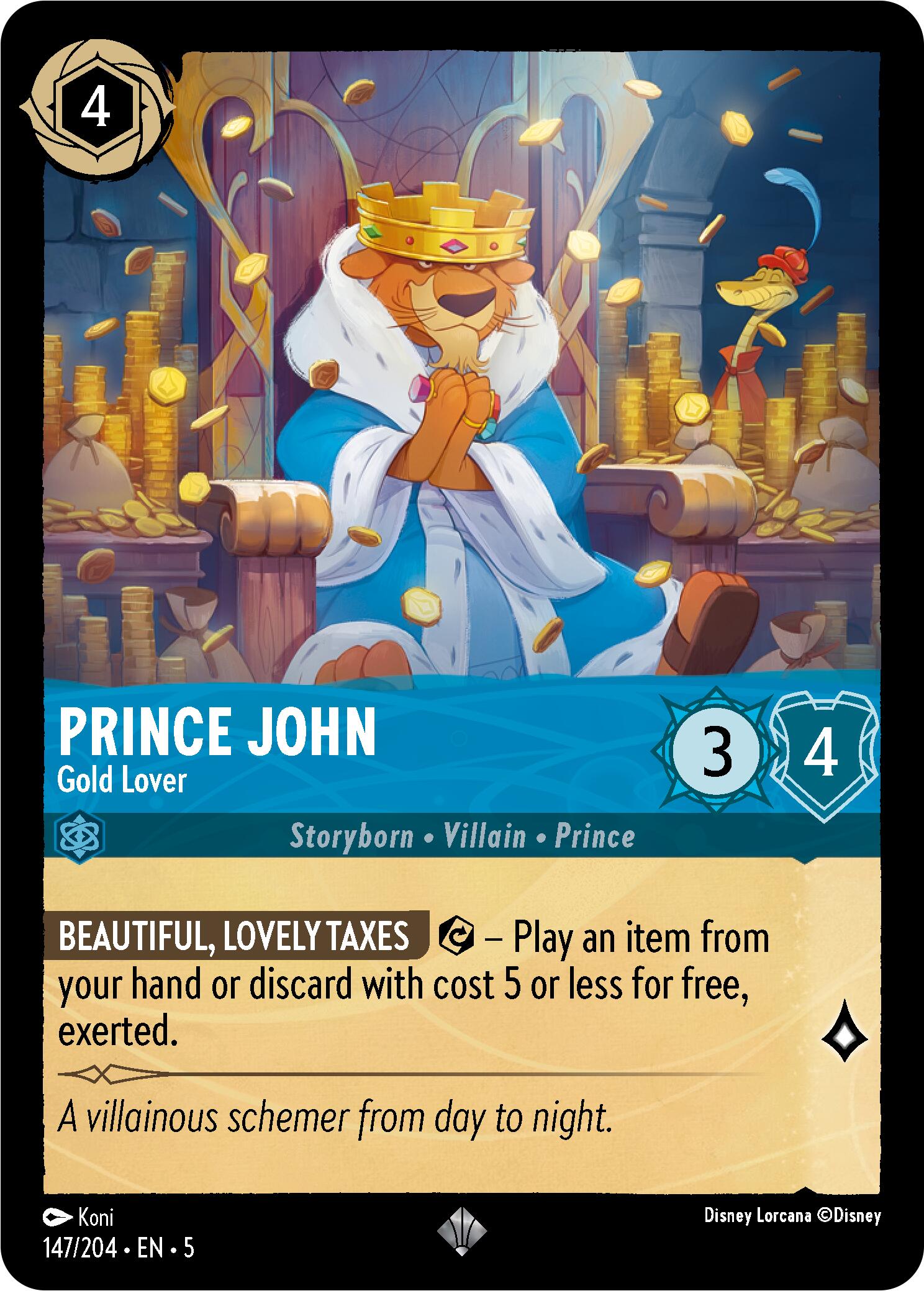 Prince John - Gold Lover (147/204) [Shimmering Skies] | Cards and Coasters CA