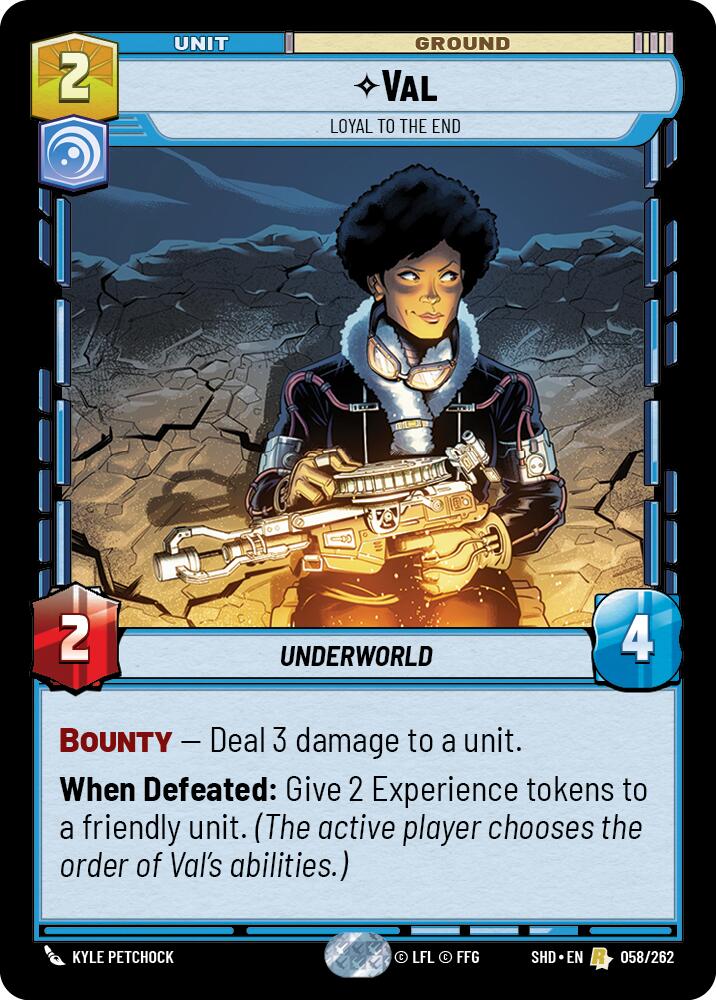 Val - Loyal to the End (058/262) (058/262) [Shadows of the Galaxy] | Cards and Coasters CA