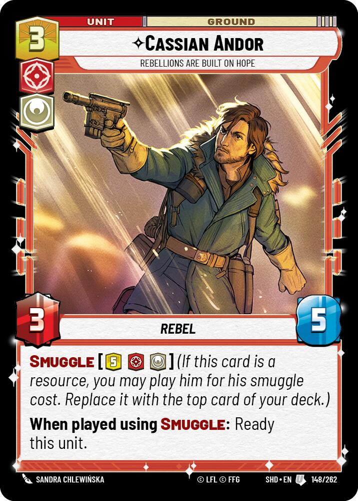 Cassian Andor - Rebellions Are Built On Hope (148/262) (148/262) [Shadows of the Galaxy] | Cards and Coasters CA