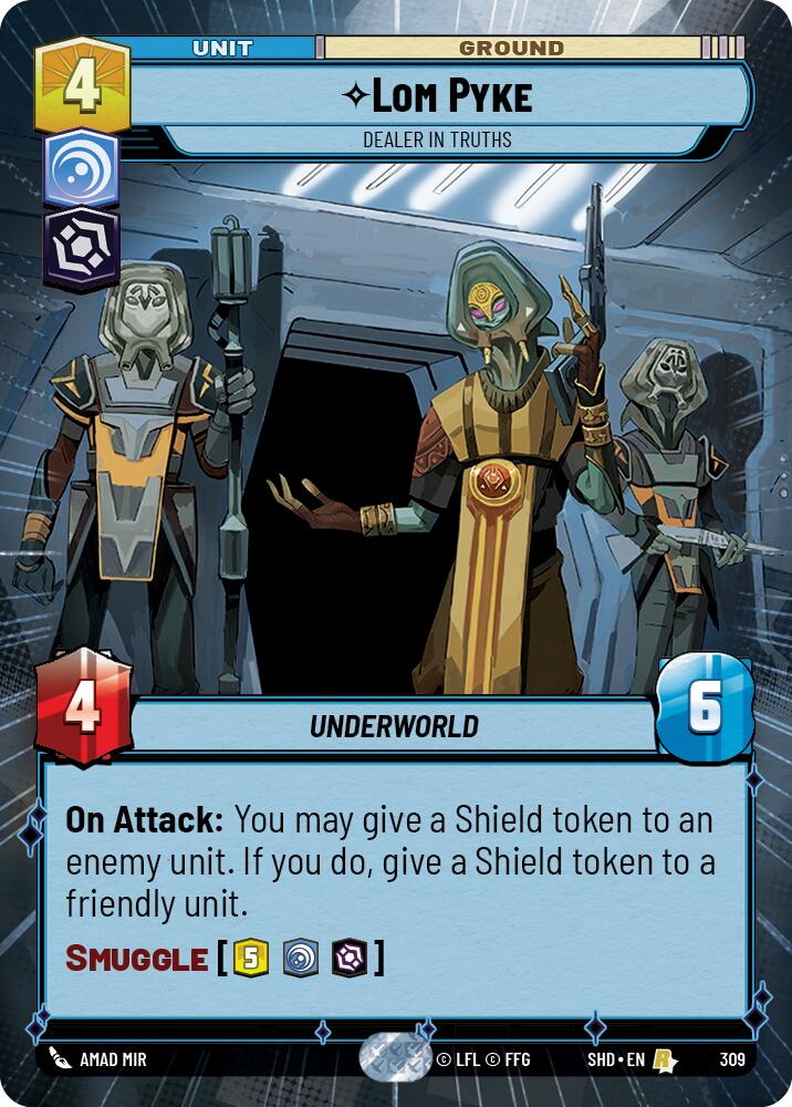 Lom Pyke - Dealer in Truths (309) (Hyperspace) (309) [Shadows of the Galaxy] | Cards and Coasters CA