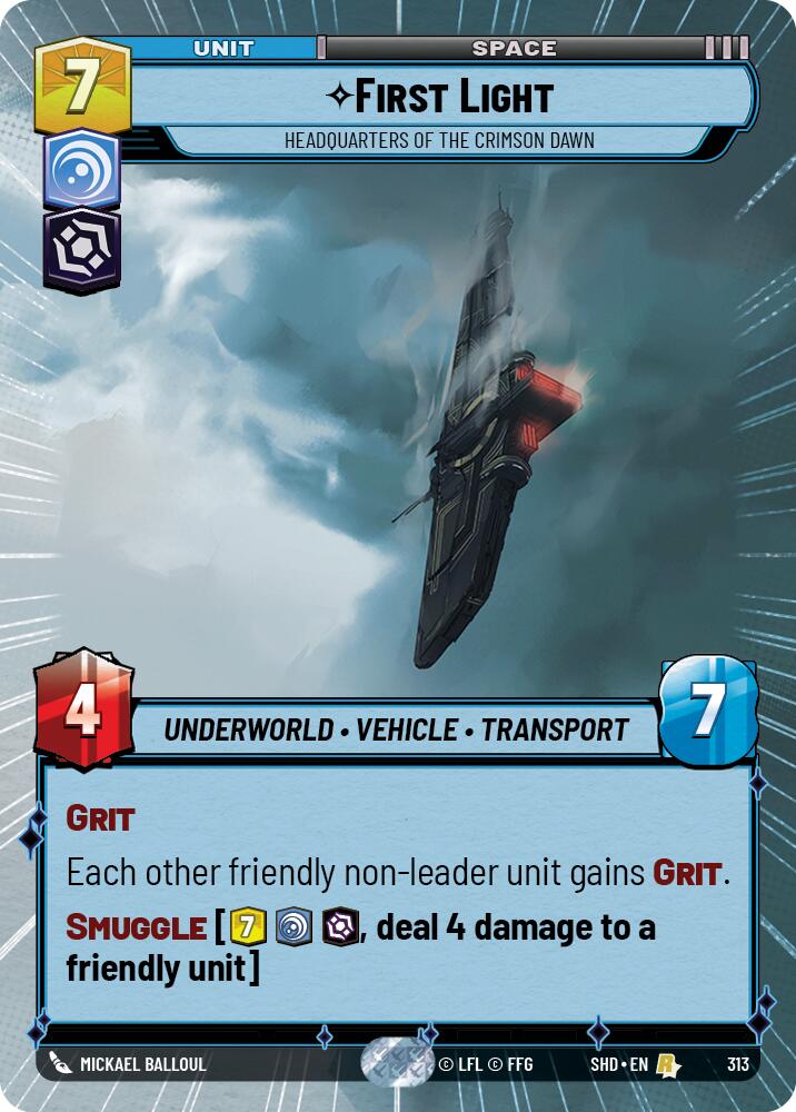 First Light - Headquarters of the Crimson Dawn (313) (Hyperspace) (313) [Shadows of the Galaxy] | Cards and Coasters CA
