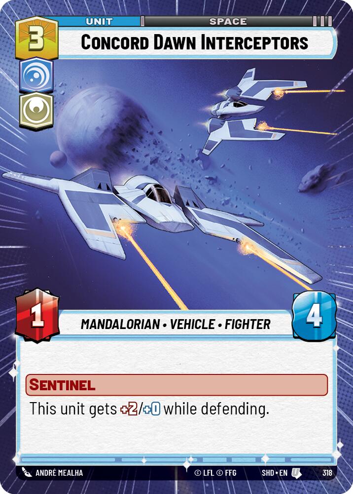 Concord Dawn Interceptors (318) (Hyperspace) (318) [Shadows of the Galaxy] | Cards and Coasters CA