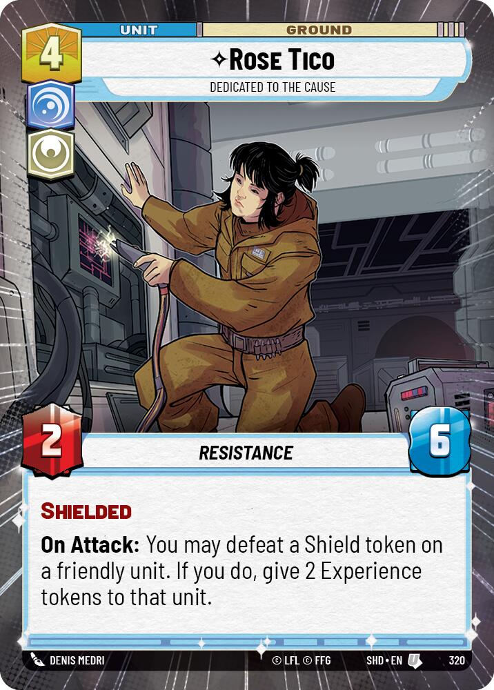 Rose Tico - Dedicated to the Cause (320) (Hyperspace) (320) [Shadows of the Galaxy] | Cards and Coasters CA