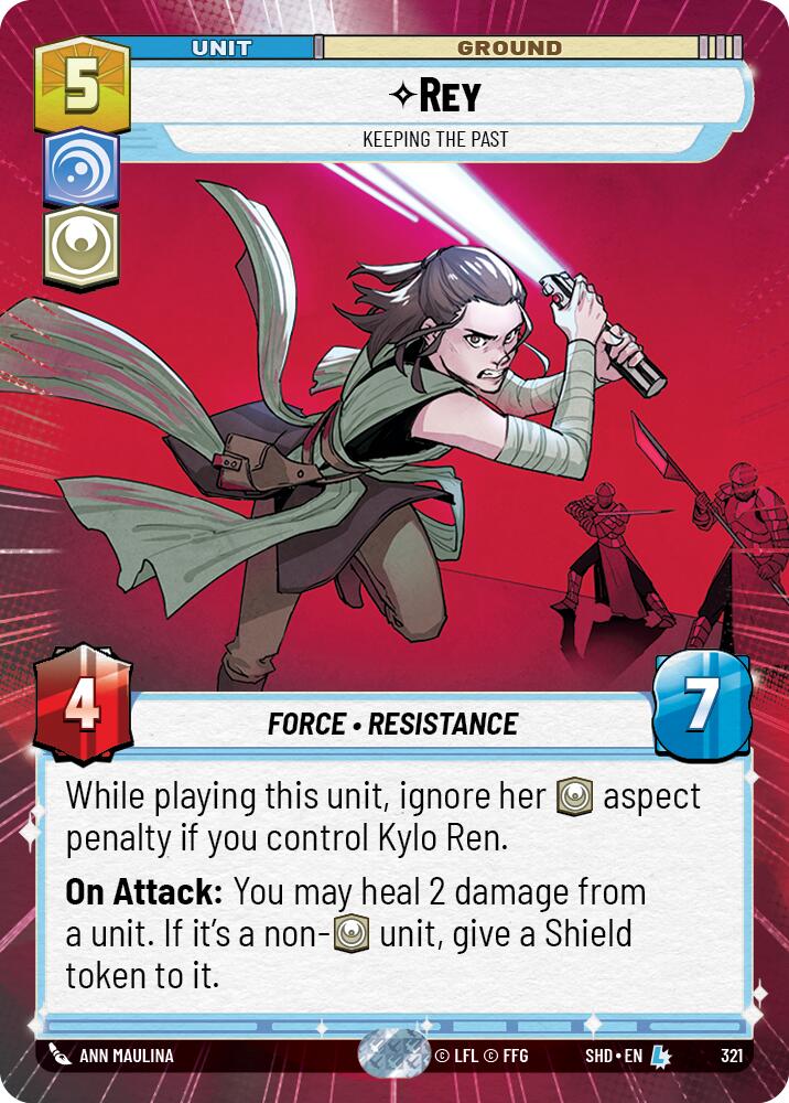 Rey - Keeping the Past (321) (Hyperspace) (321) [Shadows of the Galaxy] | Cards and Coasters CA