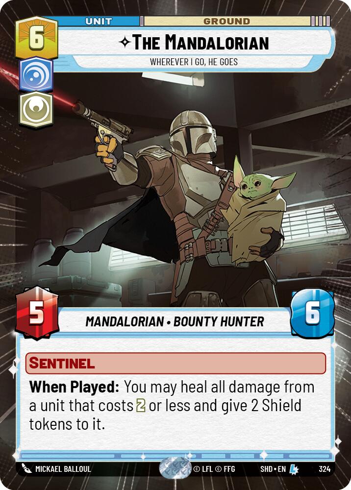 The Mandalorian - Wherever I Go, He Goes (324) (Hyperspace) (324) [Shadows of the Galaxy] | Cards and Coasters CA
