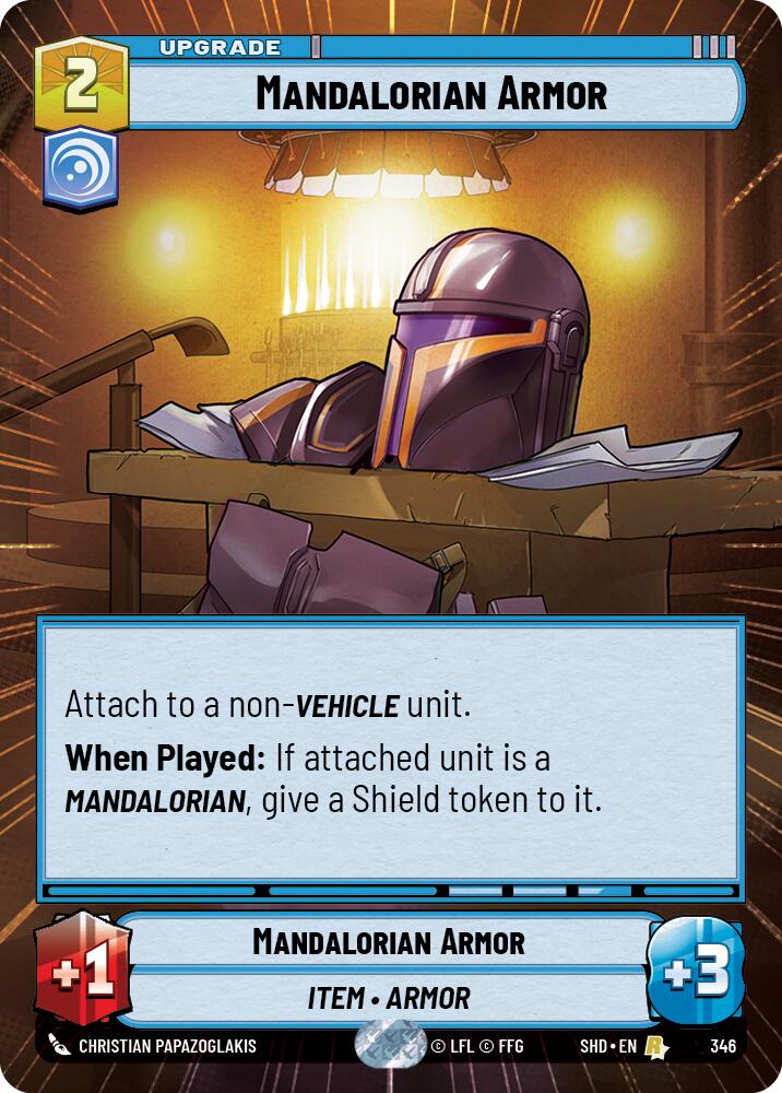 Mandalorian Armor (346) (Hyperspace) (346) [Shadows of the Galaxy] | Cards and Coasters CA