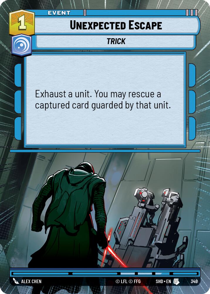 Unexpected Escape (349) (Hyperspace) (349) [Shadows of the Galaxy] | Cards and Coasters CA
