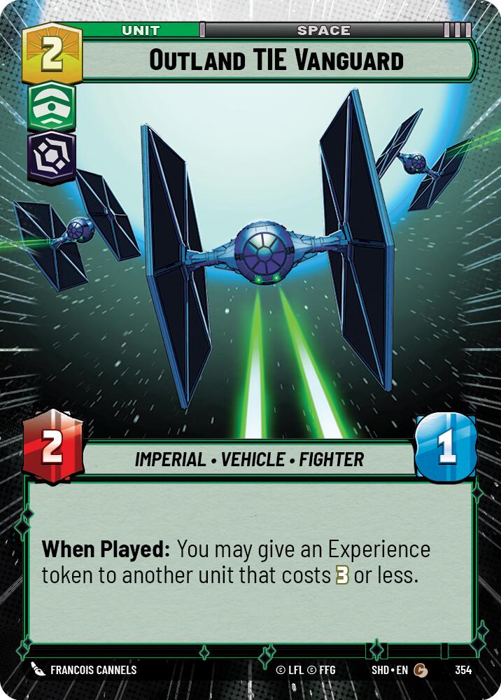 Outland TIE Vanguard (354) (Hyperspace) (354) [Shadows of the Galaxy] | Cards and Coasters CA