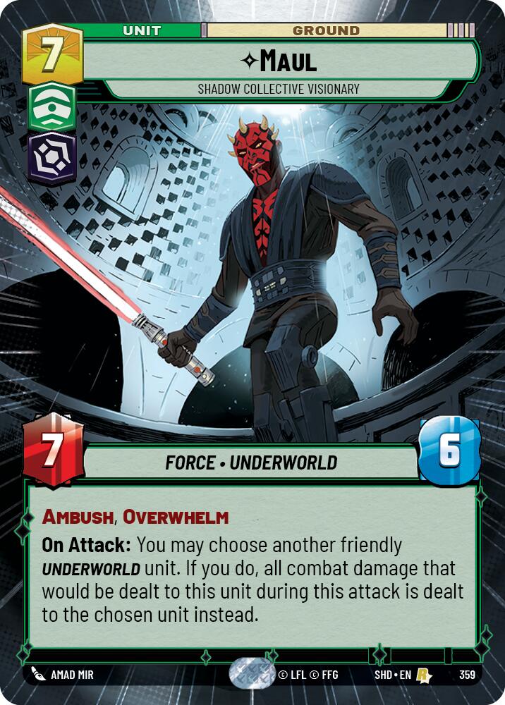 Maul - Shadow Collective Visionary (359) (Hyperspace) (359) [Shadows of the Galaxy] | Cards and Coasters CA