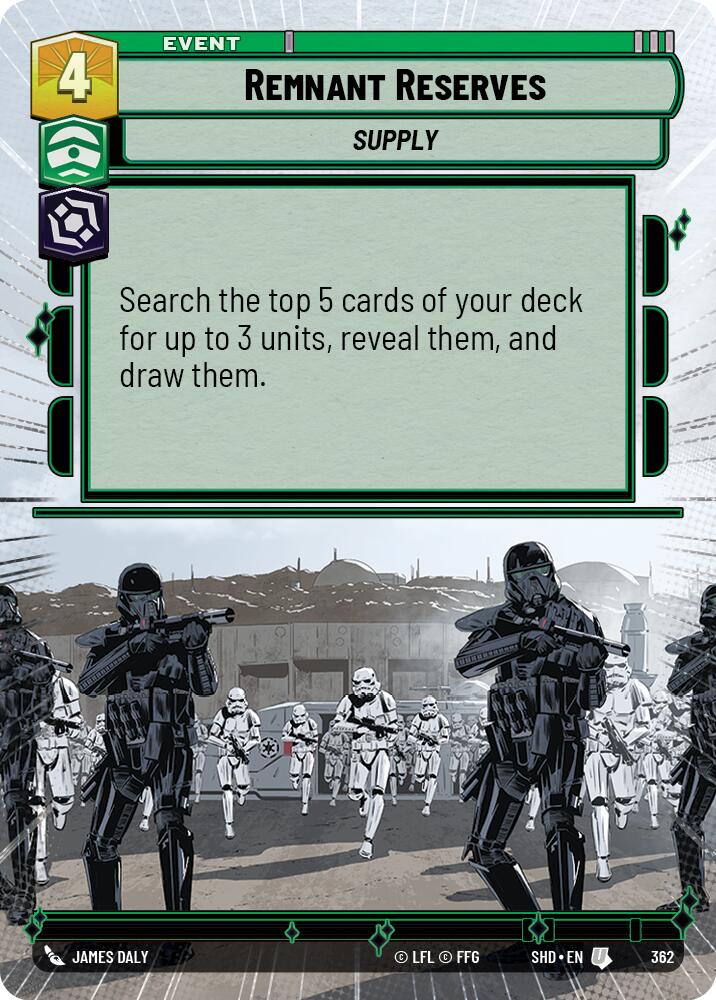 Remnant Reserves (362) (Hyperspace) (362) [Shadows of the Galaxy] | Cards and Coasters CA