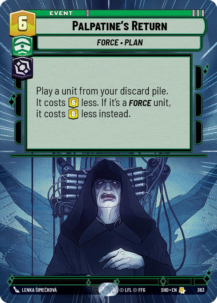 Palpatine's Return (363) (Hyperspace) (363) [Shadows of the Galaxy] | Cards and Coasters CA