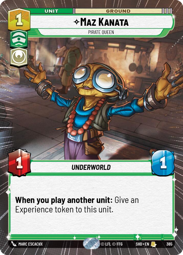 Maz Kanata - Pirate Queen (365) (Hyperspace) (365) [Shadows of the Galaxy] | Cards and Coasters CA