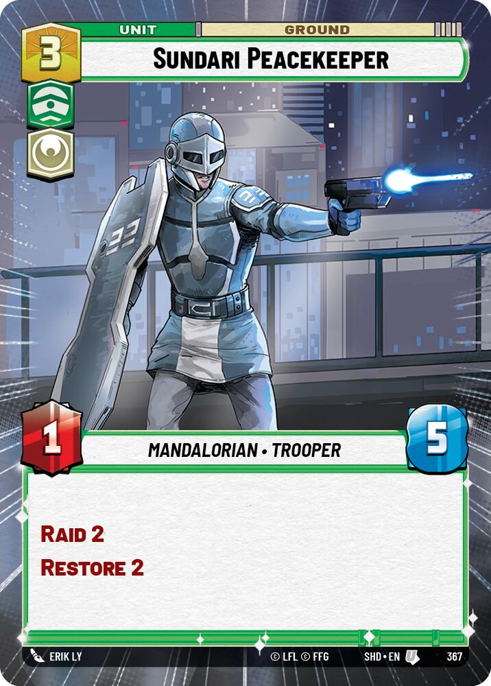 Sundari Peacekeeper (367) (Hyperspace) (367) [Shadows of the Galaxy] | Cards and Coasters CA