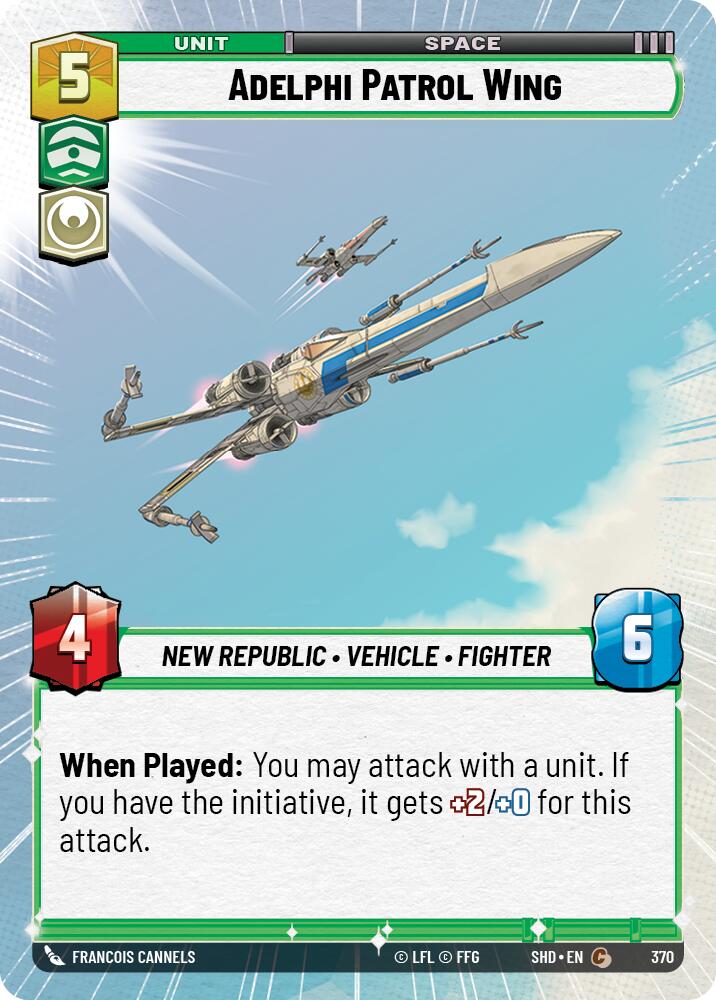 Adelphi Patrol Wing (Hyperspace) (370) [Shadows of the Galaxy] | Cards and Coasters CA