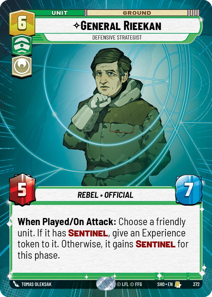 General Rieekan - Defensive Strategist (372) (Hyperspace) (372) [Shadows of the Galaxy] | Cards and Coasters CA