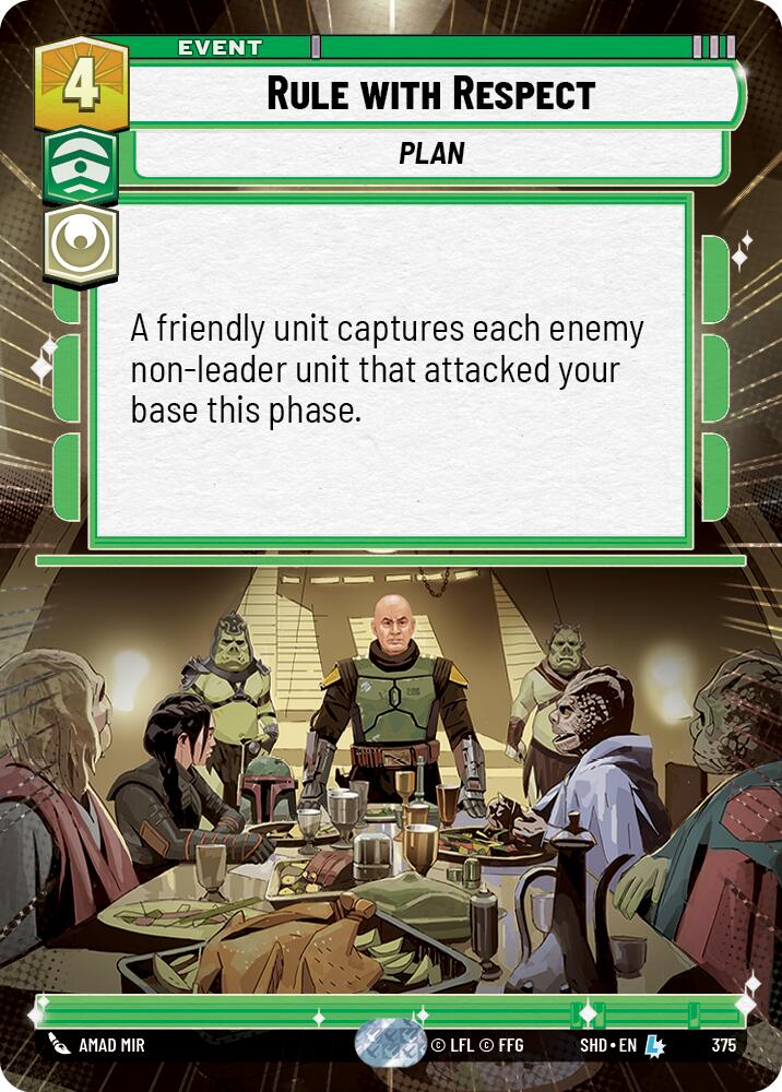 Rule With Respect (375) (Hyperspace) (375) [Shadows of the Galaxy] | Cards and Coasters CA