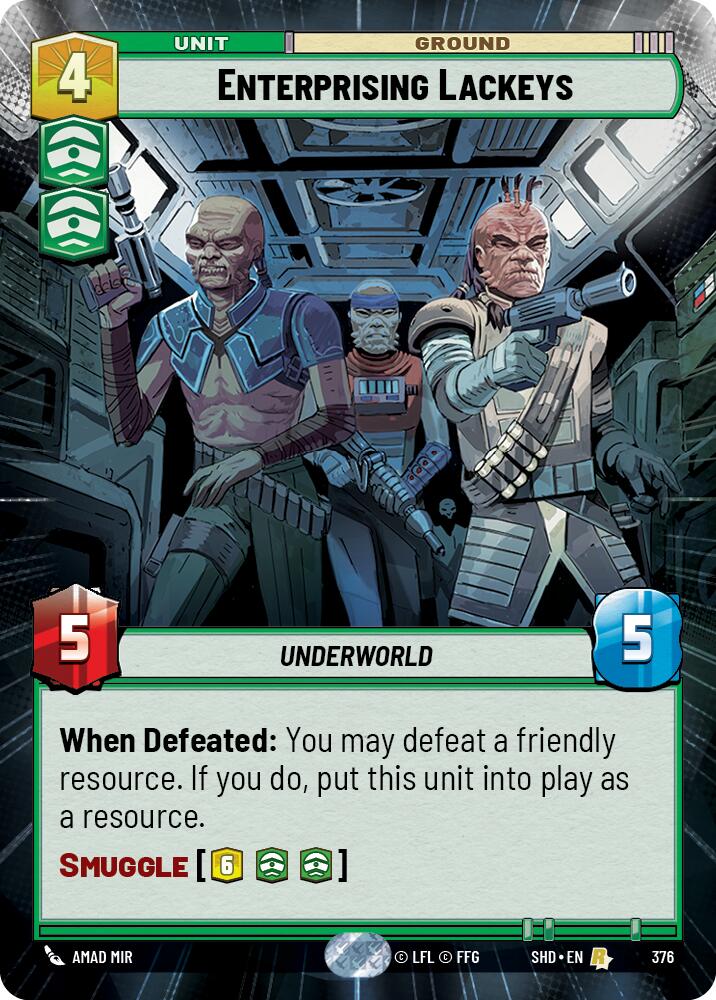 Enterprising Lackeys (376) (Hyperspace) (376) [Shadows of the Galaxy] | Cards and Coasters CA