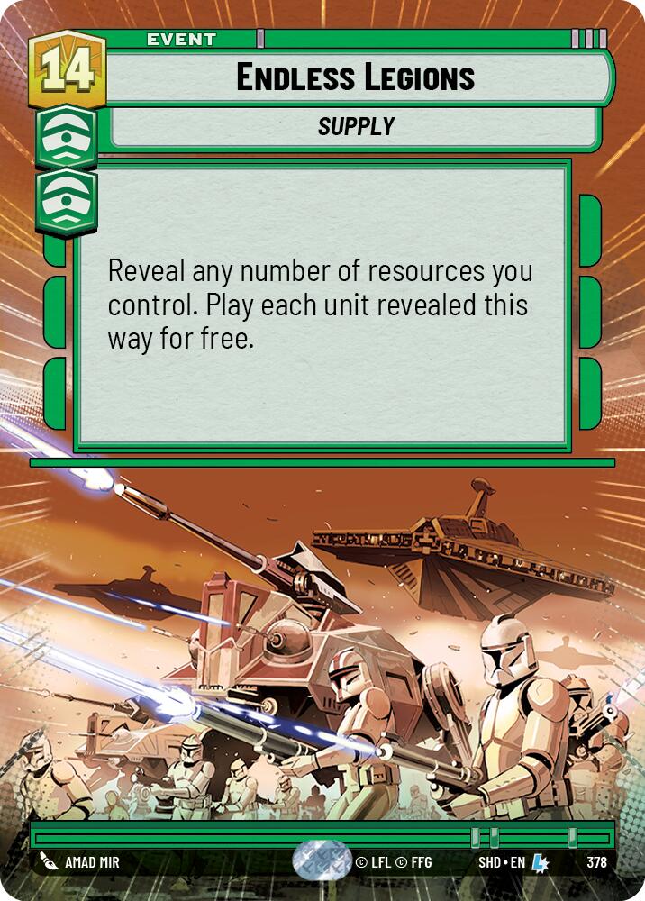 Endless Legions (378) (Hyperspace) (378) [Shadows of the Galaxy] | Cards and Coasters CA