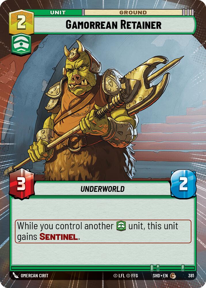 Gamorrean Retainer (381) (Hyperspace) (381) [Shadows of the Galaxy] | Cards and Coasters CA