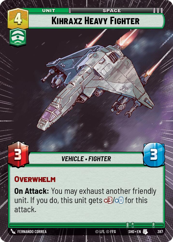 Kihraxz Heavy Fighter (387) (Hyperspace) (387) [Shadows of the Galaxy] | Cards and Coasters CA