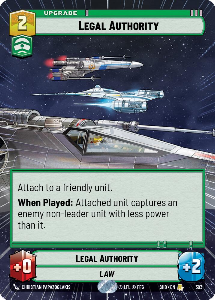 Legal Authority (393) (Hyperspace) (393) [Shadows of the Galaxy] | Cards and Coasters CA