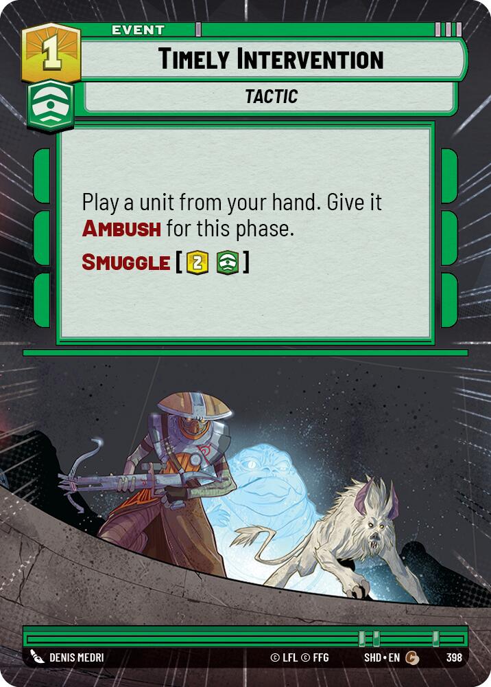 Timely Intervention (398) (Hyperspace) (398) [Shadows of the Galaxy] | Cards and Coasters CA