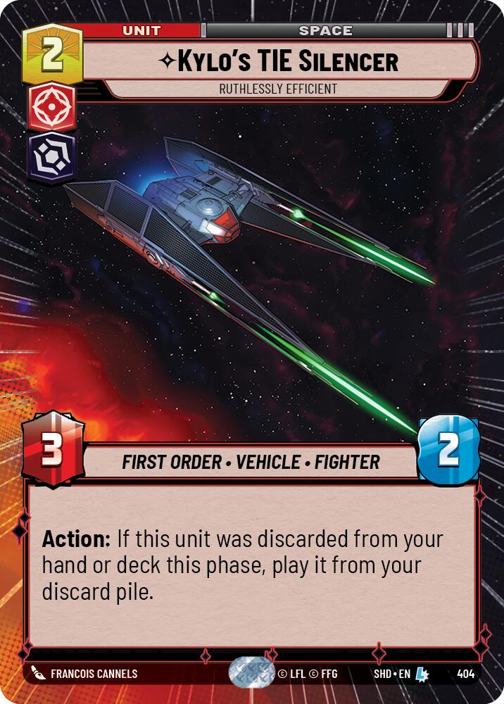 Kylo's TIE Silencer - Ruthlessly Efficient (404) (Hyperspace) (404) [Shadows of the Galaxy] | Cards and Coasters CA