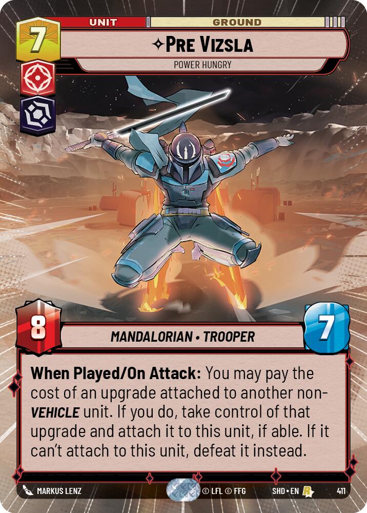 Pre Vizsla - Power Hungry (411) (Hyperspace) (411) [Shadows of the Galaxy] | Cards and Coasters CA